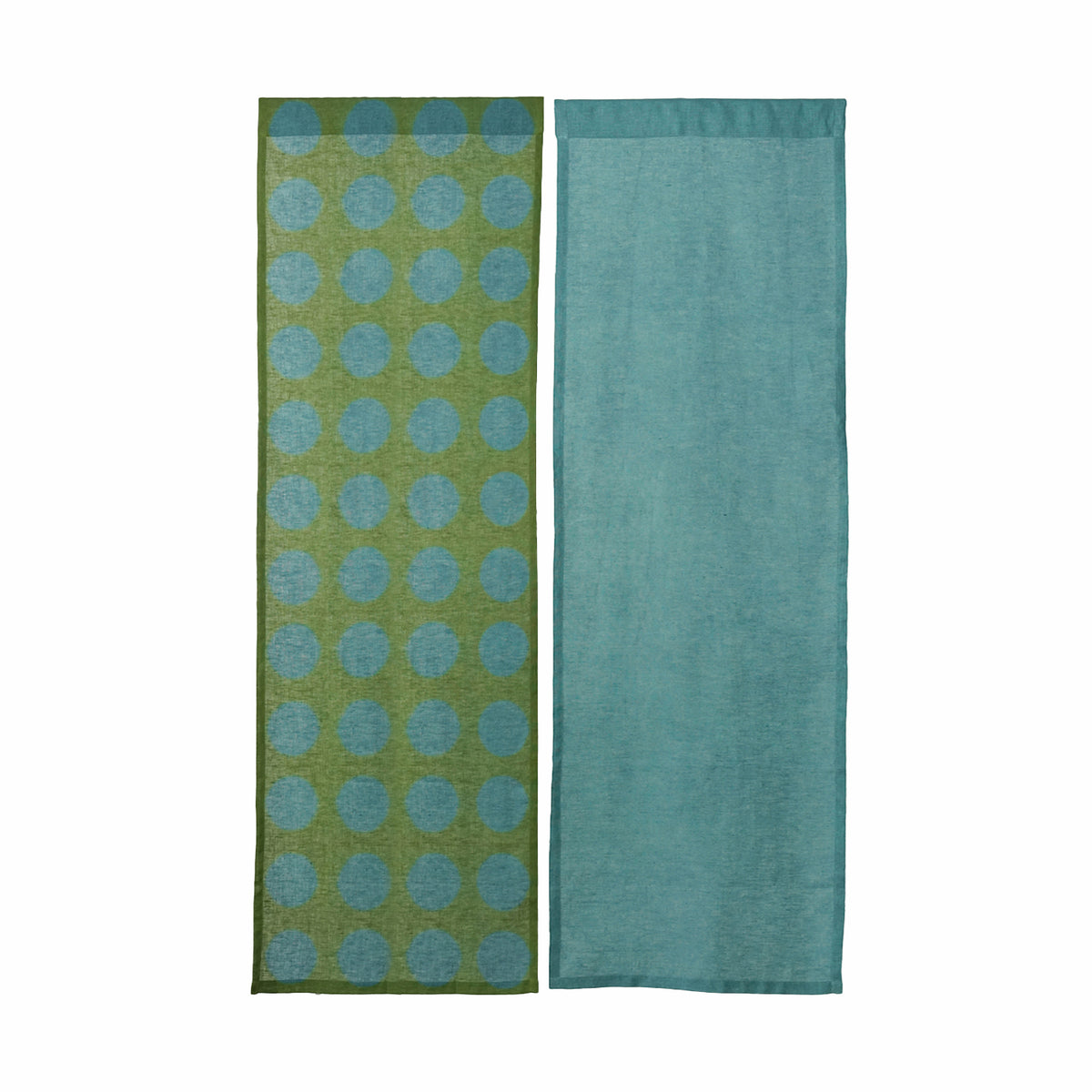 Hand Dyed Linen Noren Curtain — Blue / Green