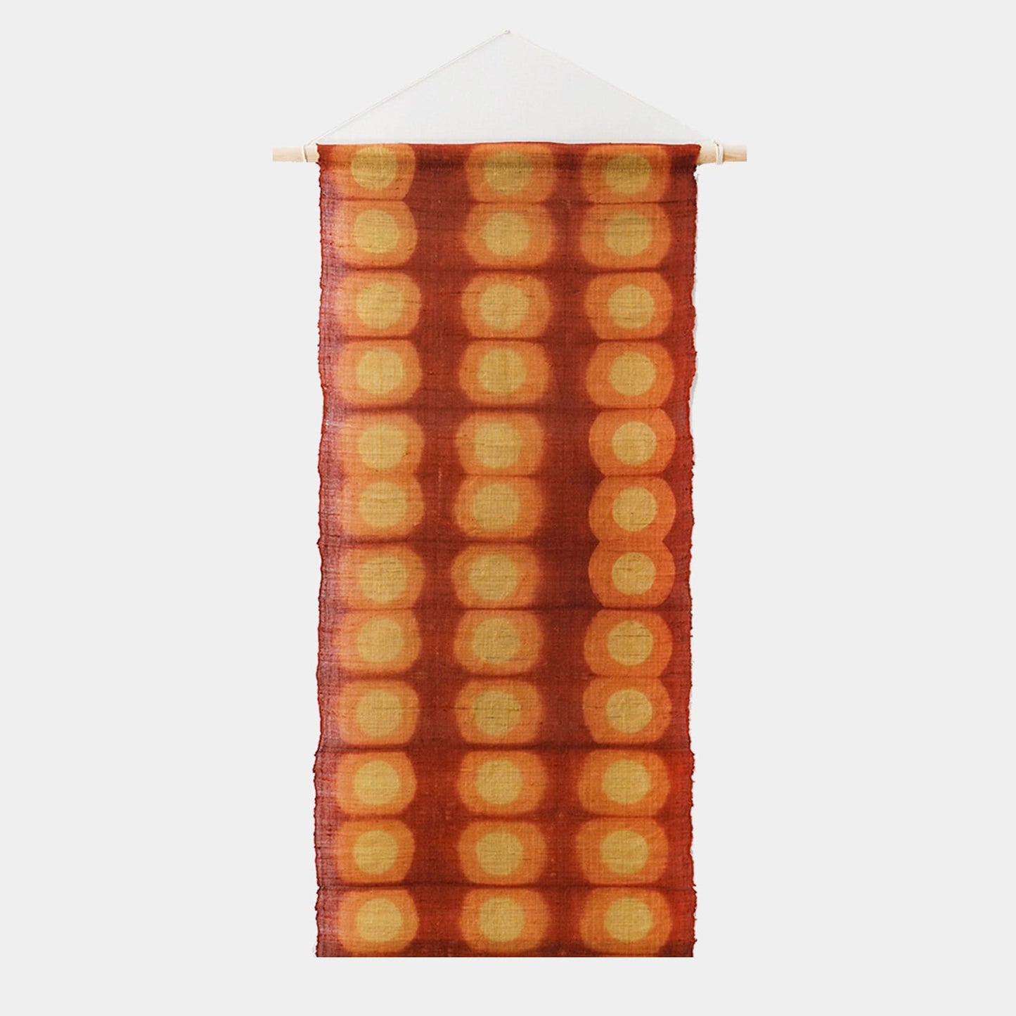 Ramie Cloth — Berry displayed as a room divider or wall hanging