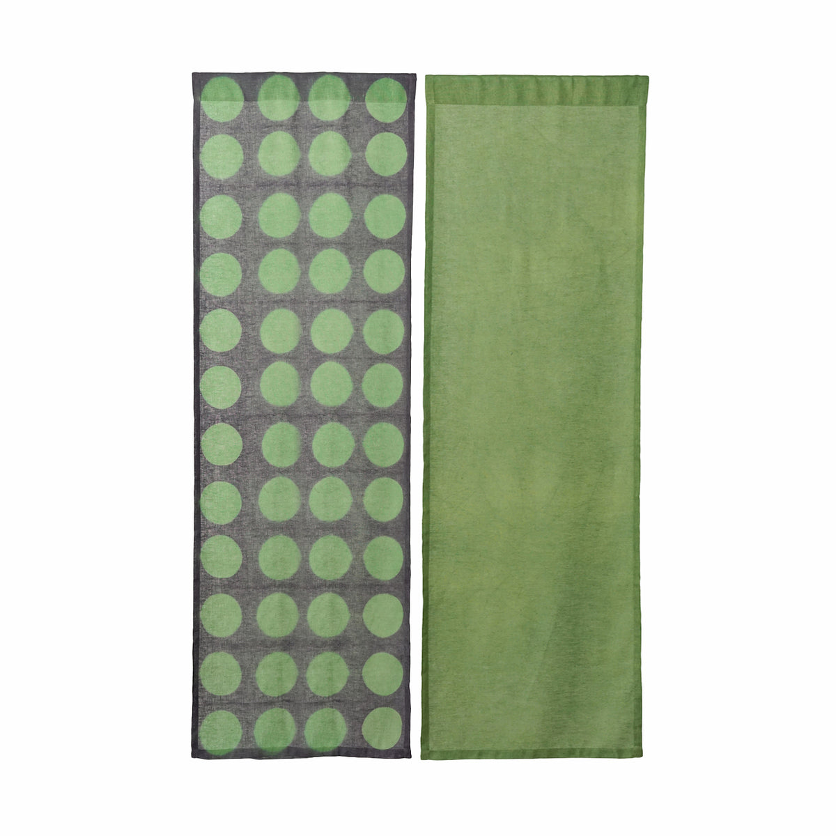 Hand Dyed Linen Noren Curtain — Purple / Green