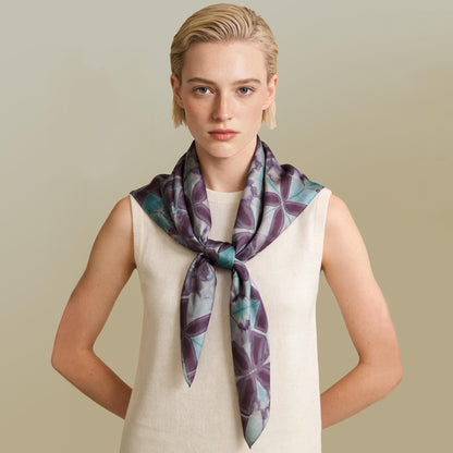 fabric detail of Scarf — Mauve Knot showing hand-dyed texture and drape