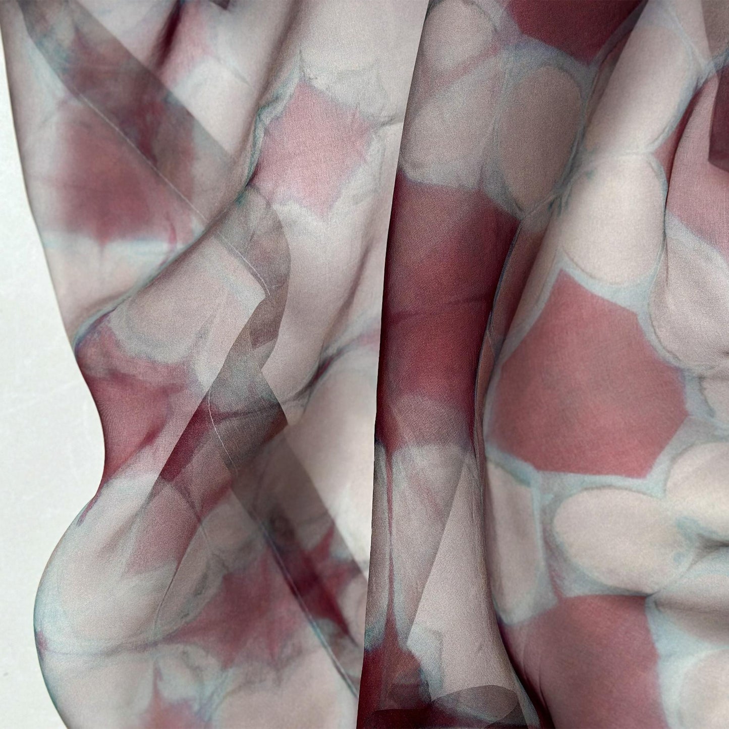 detail view of Organza — Mist Purple showing the translucent plant-dyed texture
