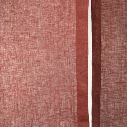 alternate angle of Soft Tone Noren — Dusty Rose hanging as a two-panel doorway curtain