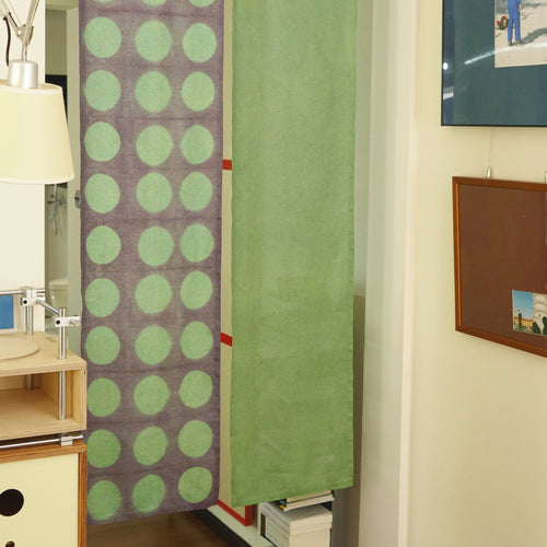 Hand Dyed Linen Noren Curtain — Purple / Green