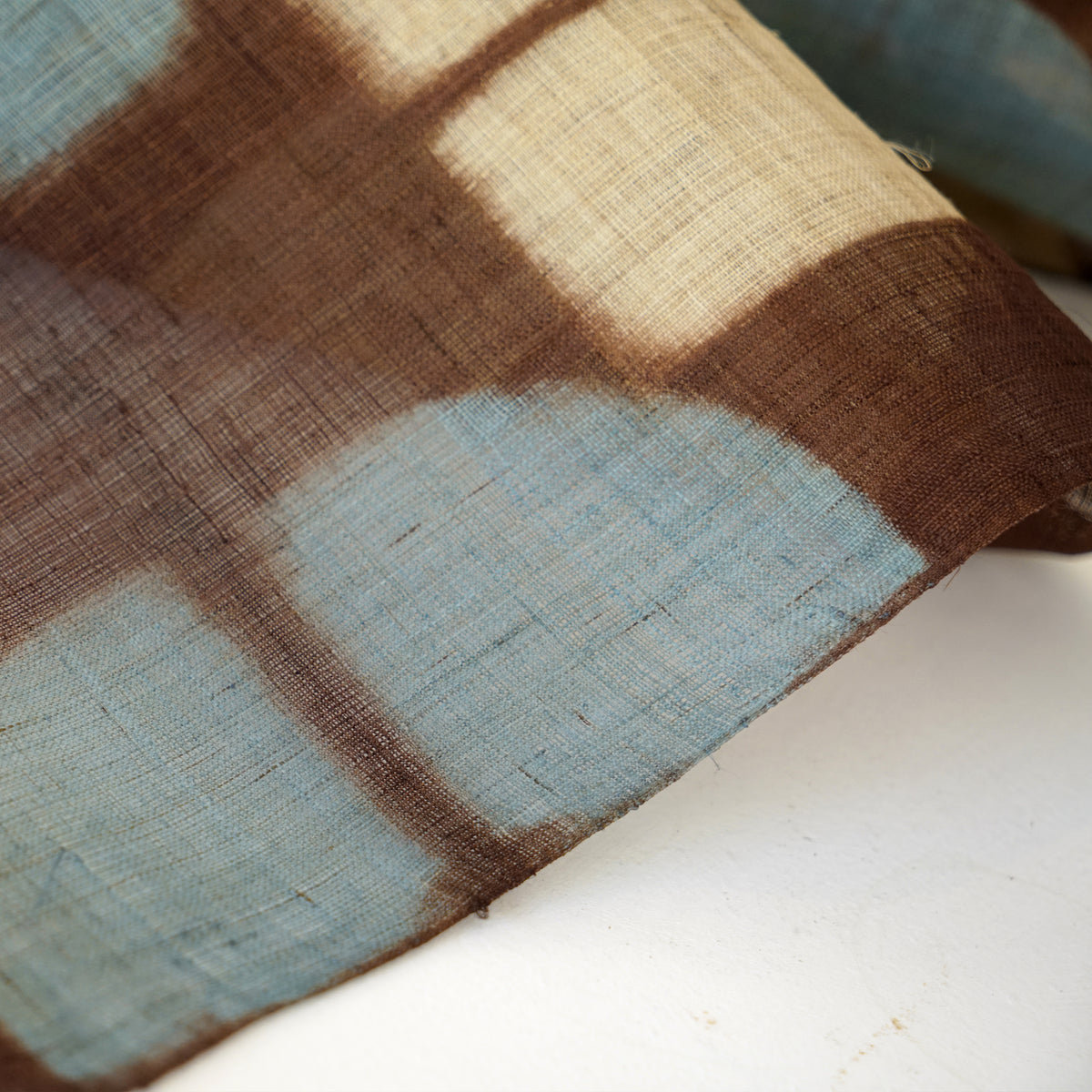 Ramie Cloth Panel — Teal Umber