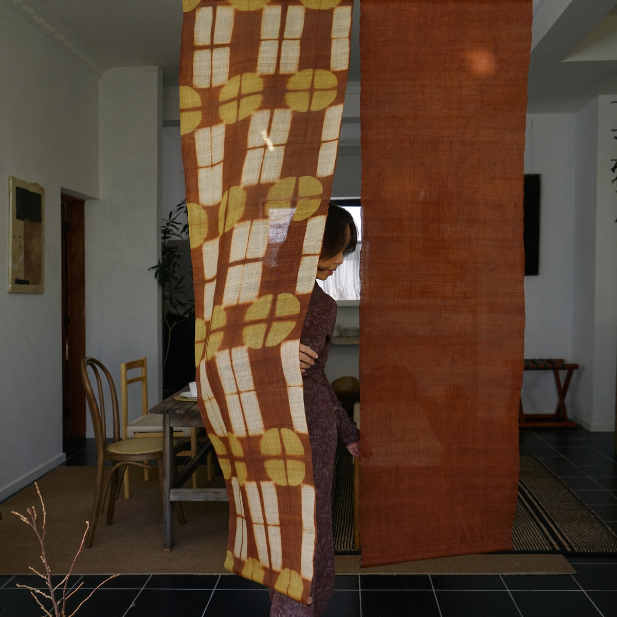 Ramie Cloth Panel — Rust Umber