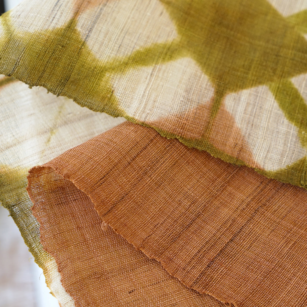 Ramie Cloth Panel — Ochre Duo