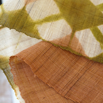Ramie Cloth Panel — Ochre Duo
