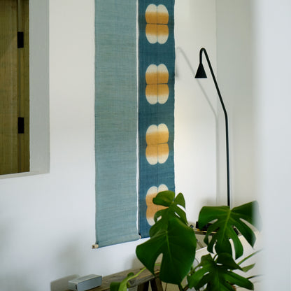 Schmaler Wandbehang aus Ramie – Field Grid