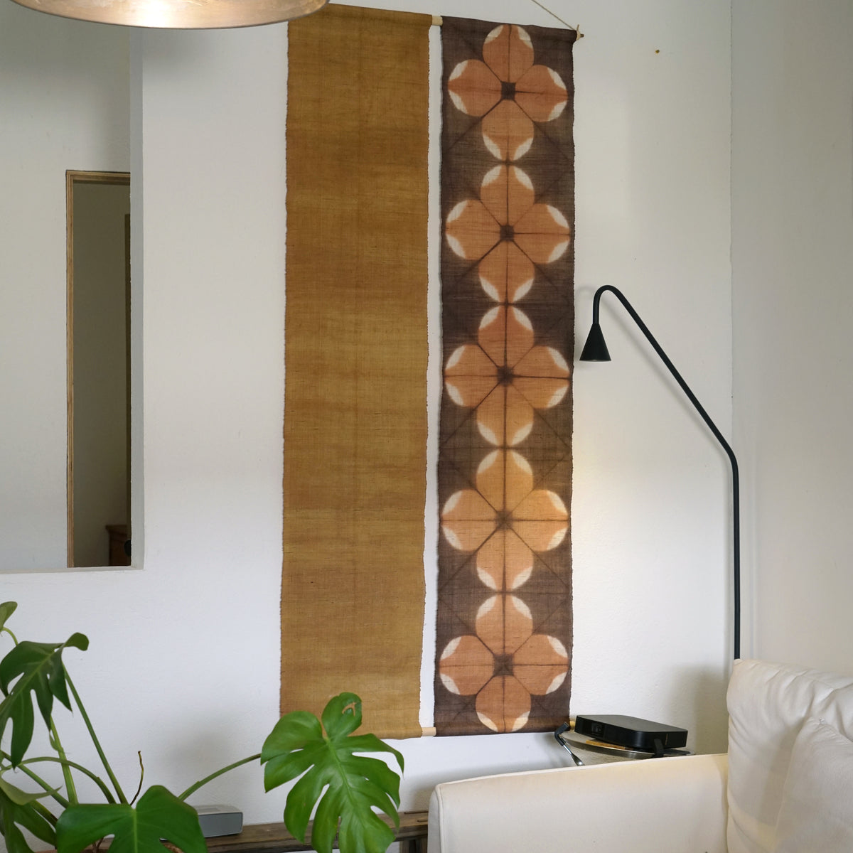 Schmaler Wandbehang aus Ramie – Field Grid