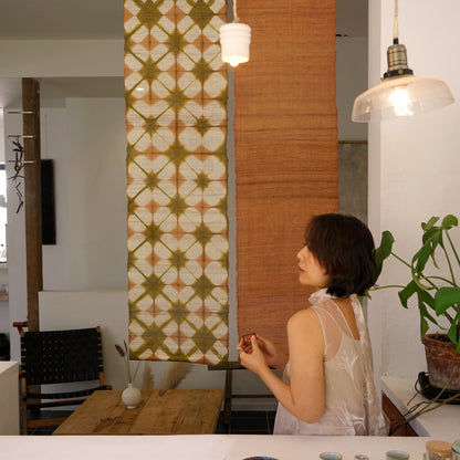 Ramie Cloth Panel — Ochre Duo