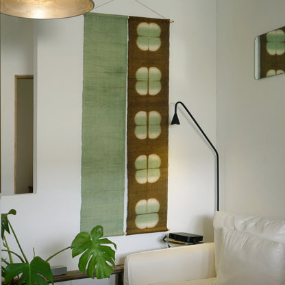 Schmaler Wandbehang aus Ramie – Field Grid