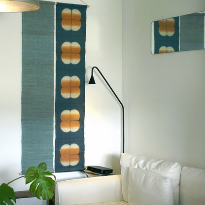 Schmaler Wandbehang aus Ramie – Field Grid