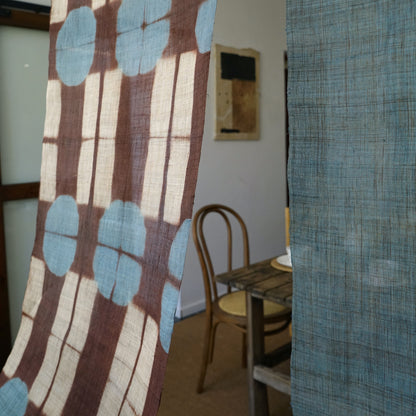 Ramie Cloth Panel — Teal Umber