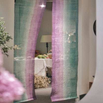detail view of Ramie Ombre — Violet Mist showing plant-dyed fabric texture
