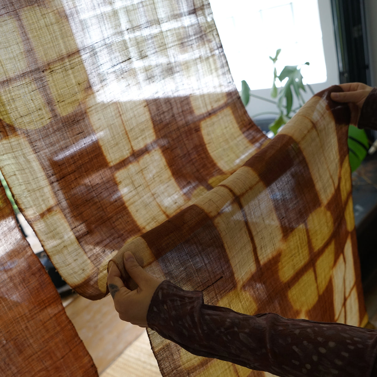 Ramie Cloth Panel — Rust Umber