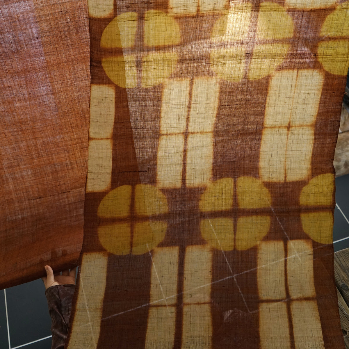 Ramie Cloth Panel — Rust Umber