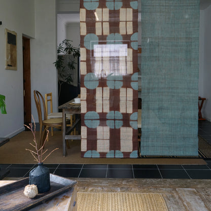 Ramie Cloth Panel — Teal Umber