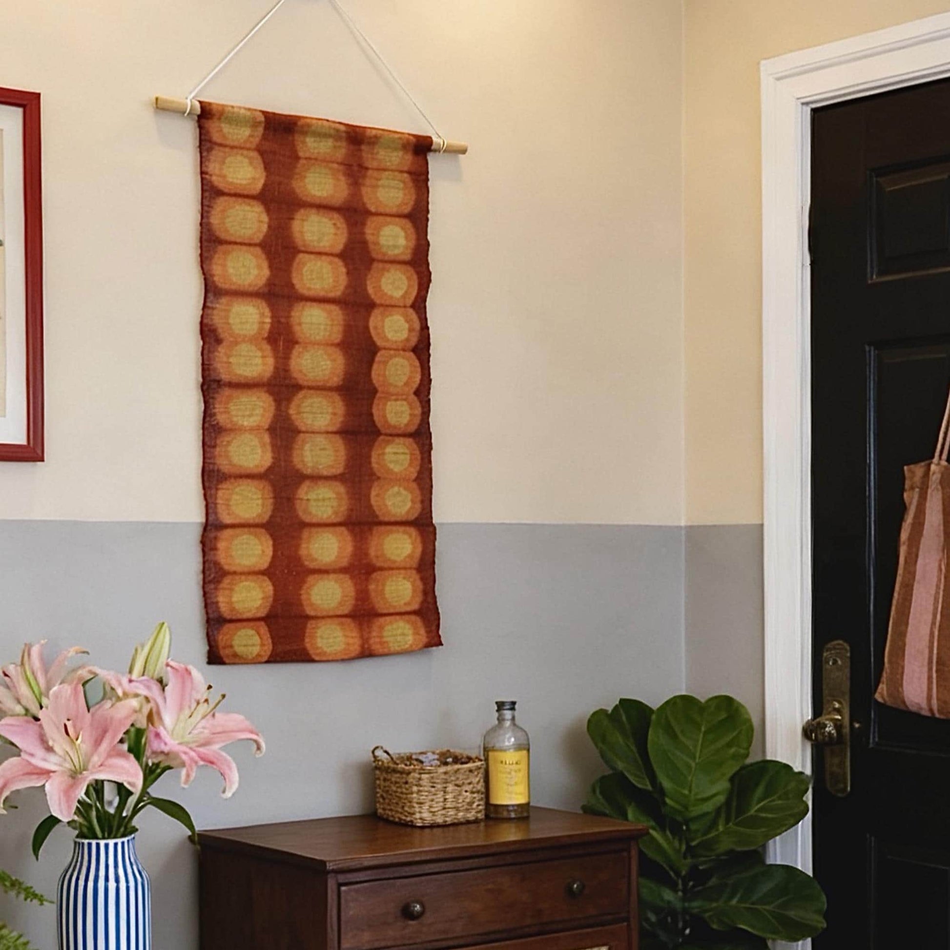 multiple panels of coordinating plant-dyed textiles including Ramie Cloth — Berry