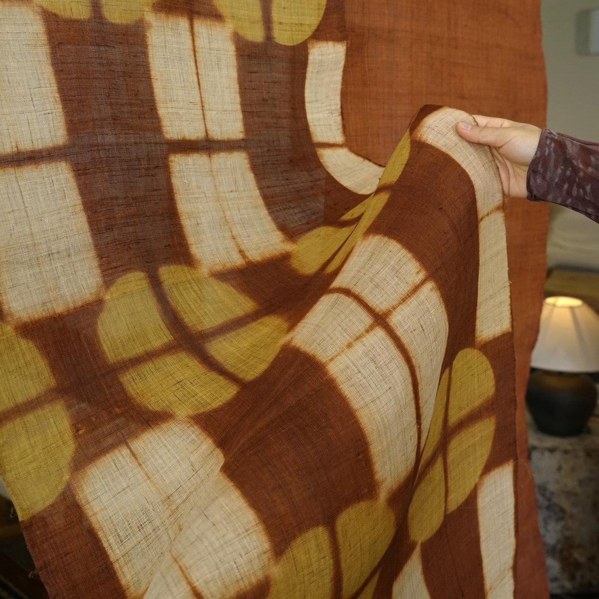 Ramie Cloth Panel — Rust Umber