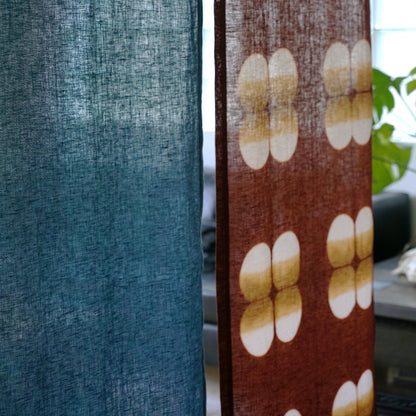 Plant Dyed Linen Noren — Clay Indigo