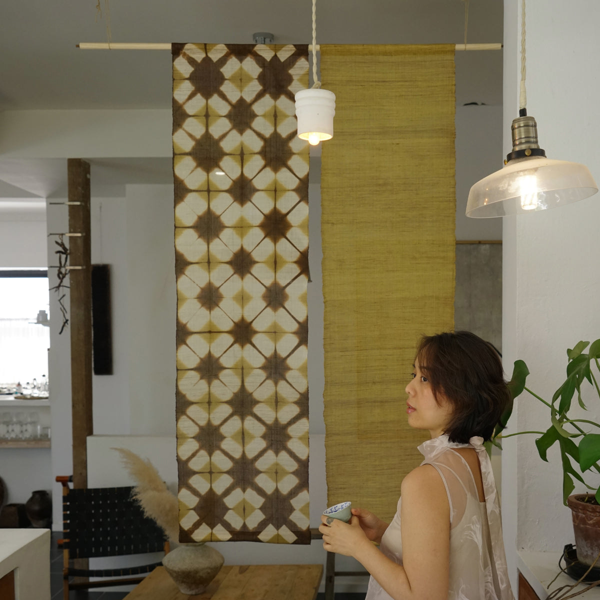 Ramie Cloth Panel — Earth Pair
