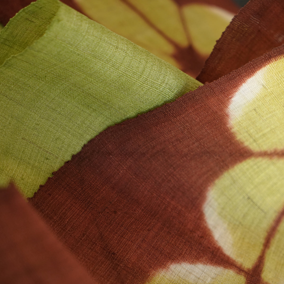 Narrow Ramie Wall Hanging — Wine Olive Blossom