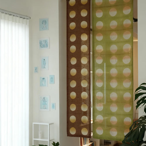 Hand Dyed Linen Noren Curtain — Orange / Yellow