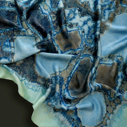 close-up of Scarf — Deep Teal showing the soft weave and botanical color