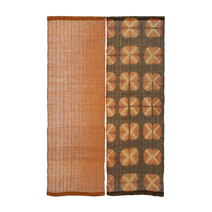 styled interior scene with Ramie Cloth — Earth Grid used as a curtain or screen