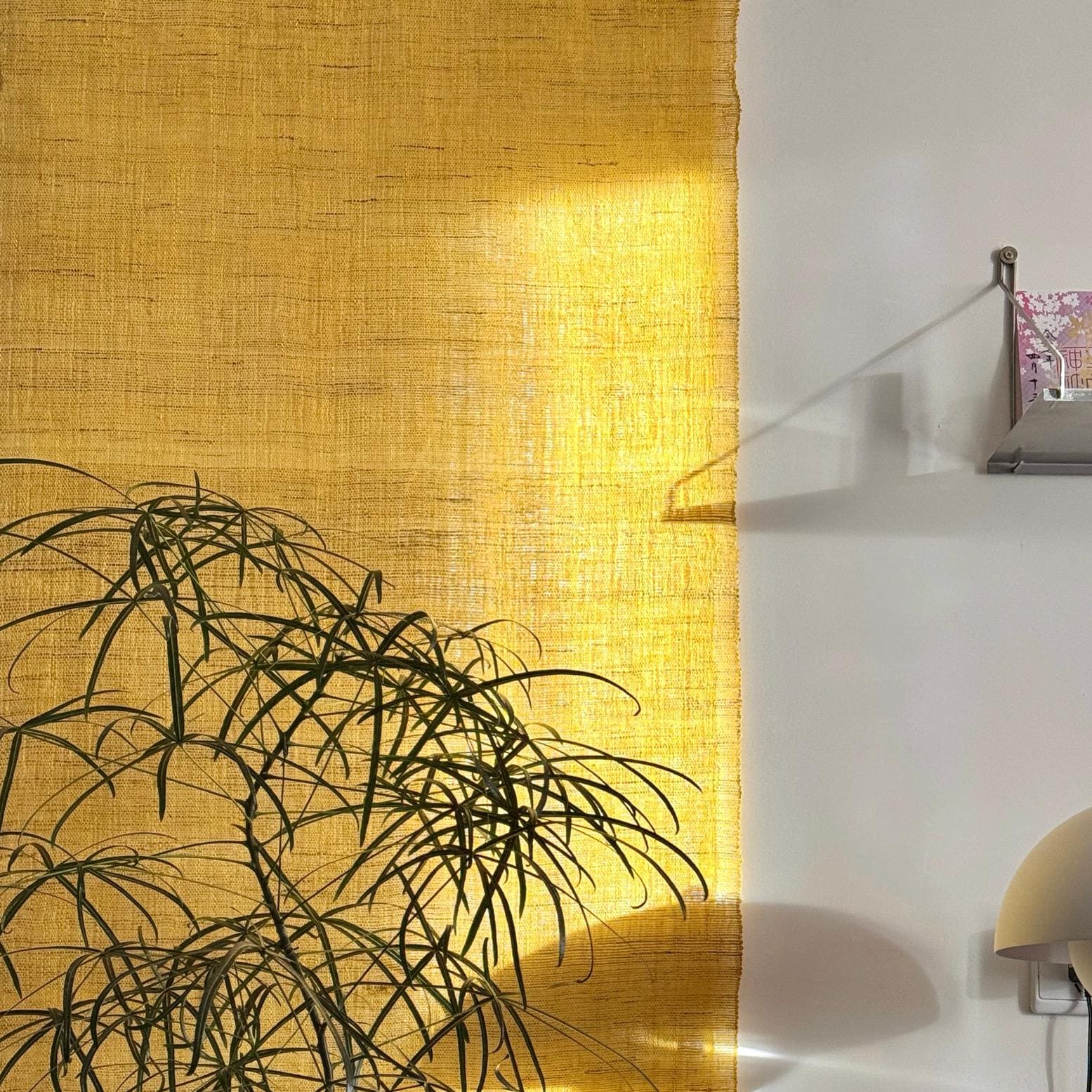 alternate view of Ramie Ombre — Golden Yellow in a styled interior