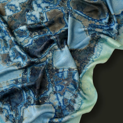 fabric detail of Scarf — Deep Teal showing hand-dyed texture and drape