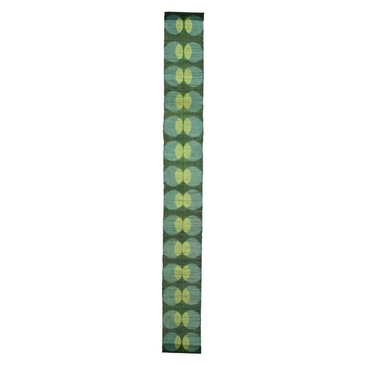 flat-lay of Narrow Ramie — Bean Motif showing the long narrow form and pattern