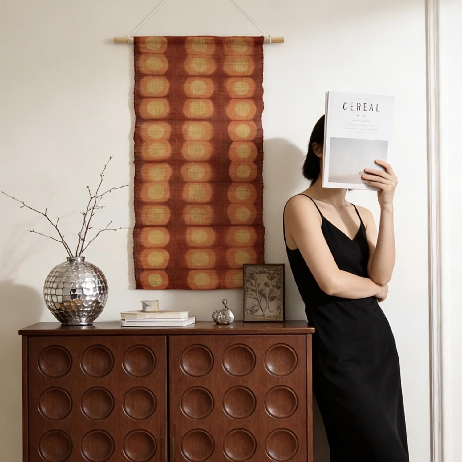 multiple panels of coordinating plant-dyed textiles including Ramie Cloth — Berry