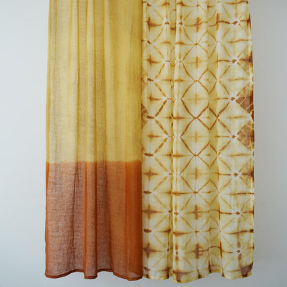 room scene with Linen Panel — Oat Dots used as sheer curtains in a living space