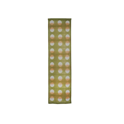 styled room scene with Polka Dot Linen Noren — Orange / Yellow used as a window or doorway curtain
