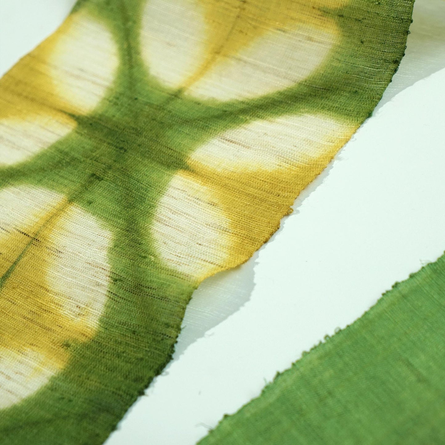 Narrow Ramie — Field Grid displayed vertically on a wall as a decorative textile banner