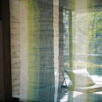 alternate view of Ramie Ombre — Aqua Fade in a styled interior