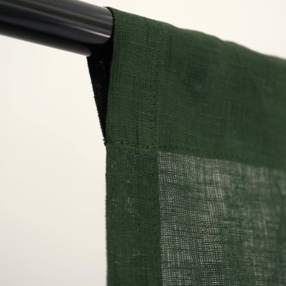 alternate angle of Soft Tone Noren — Sage Green hanging as a two-panel doorway curtain