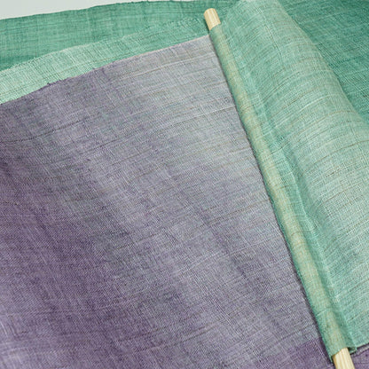 close-up of Ramie Ombre — Violet Mist showing natural dye and weave