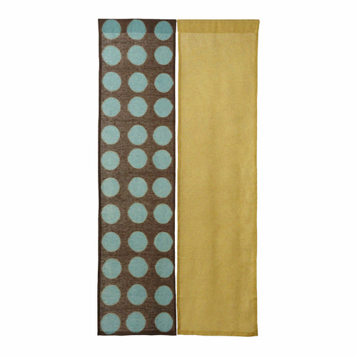 Hand Dyed Linen Noren Curtain — Yellow / Coffee