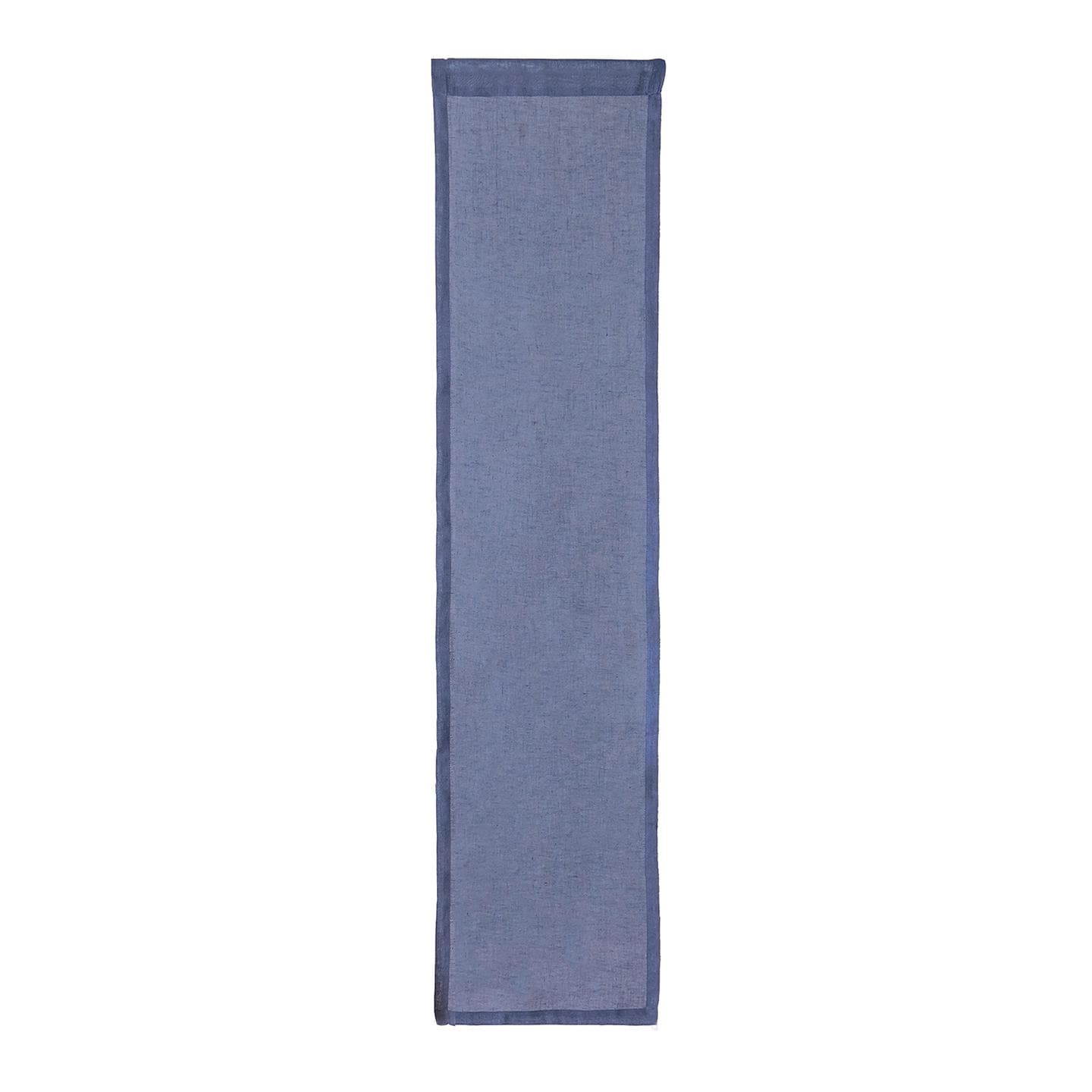 styled room scene with Motif Linen Noren — Blue Bloom used as a window or doorway curtain