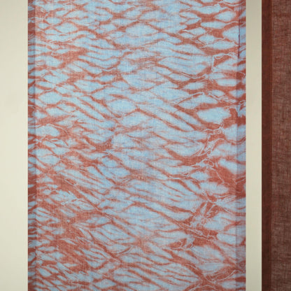 detail view of Motif Linen Noren — Mist Red showing plant-dyed linen texture and pattern