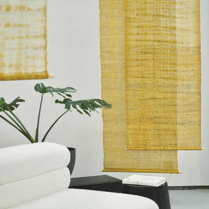 alternate view of Ramie Ombre — Golden Yellow in a styled interior