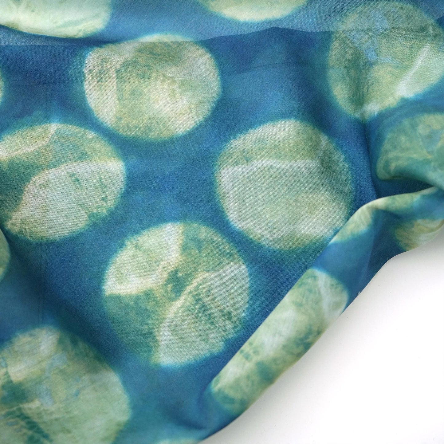 Pattern Drapery — Green Ochre shown in a bedroom interior with soft natural light