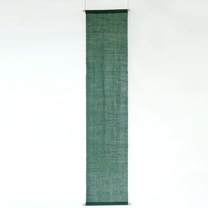detail view of Ramie Cloth — Teal Beige showing natural ramie weave and resist-dye pattern