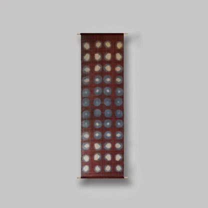 styled interior scene with Ramie Cloth — Red Dots used as a curtain or screen