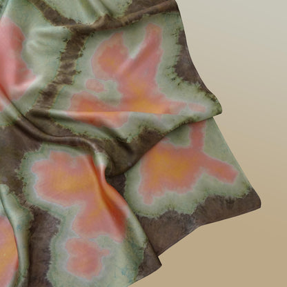 close-up of Scarf — Clay Green showing the soft weave and botanical color