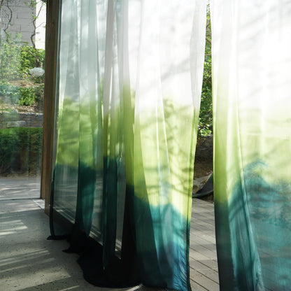 alternate interior view with Sheer Curtain — White Green filtering soft daylight