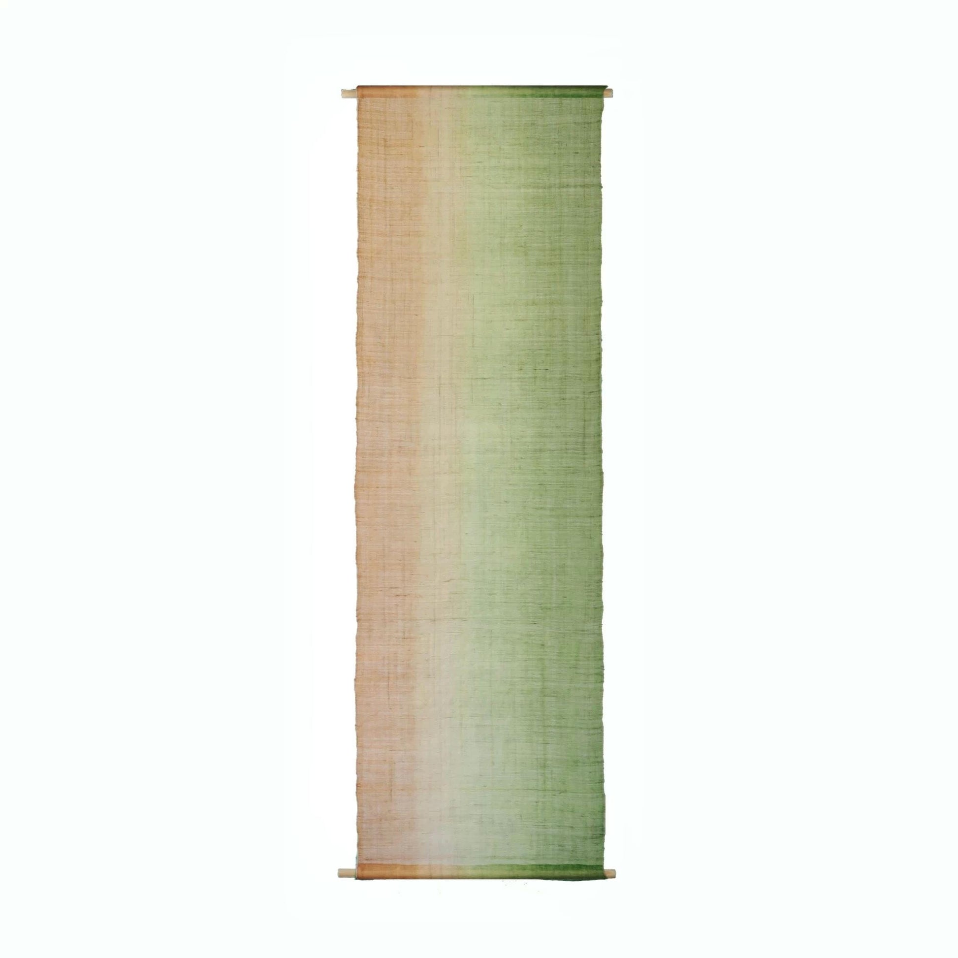 close-up of Ramie Ombre — Olive Haze showing natural dye and weave