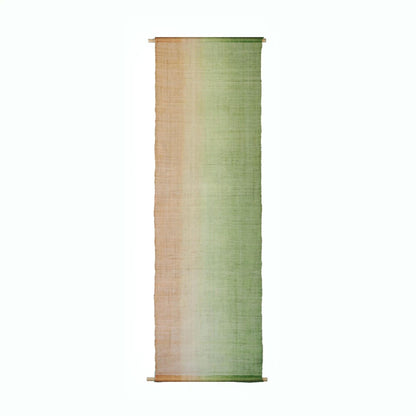 close-up of Ramie Ombre — Olive Haze showing natural dye and weave